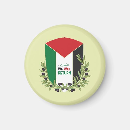 Palestijnse vlag en olijftakken magneet (Voorkant)