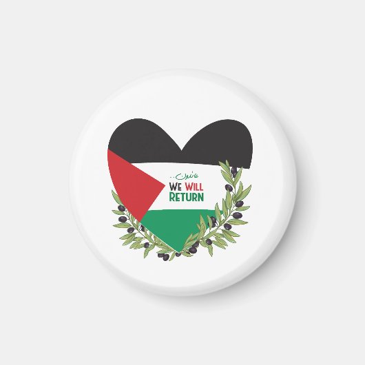 Palestijnse vlag en olijftakken magneet (Voorkant)