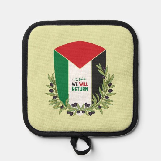 Palestijnse vlag en olijftakken pannenlap (Voorkant)