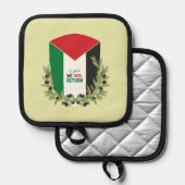 Palestijnse vlag en olijftakken pannenlap (Voorkant / Achterkant)