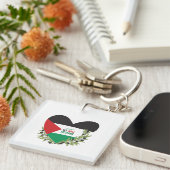 Palestijnse vlag en olijftakken sleutelhanger (Voorkant Rechts)