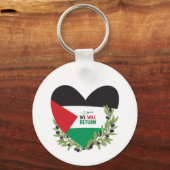 Palestijnse vlag en olijftakken sleutelhanger (Voorkant)