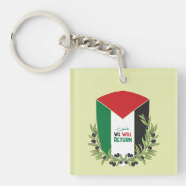Palestijnse vlag en olijftakken sleutelhanger