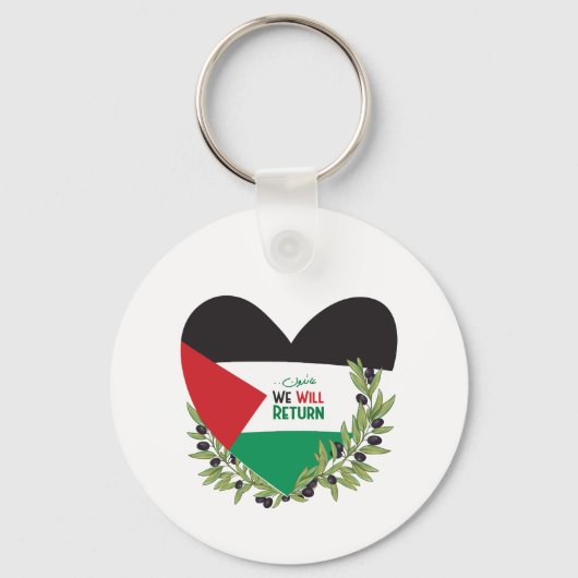 Palestijnse vlag en olijftakken sleutelhanger (Voorkant)