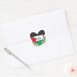 Palestijnse vlag en olijftakken vierkante sticker