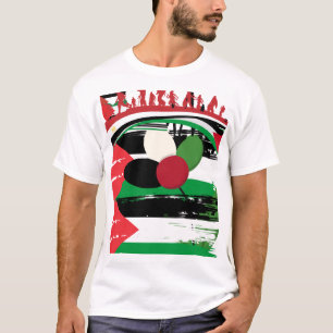 Palestijnse Vlag en Vluchteling Silhouette Art T-shirt