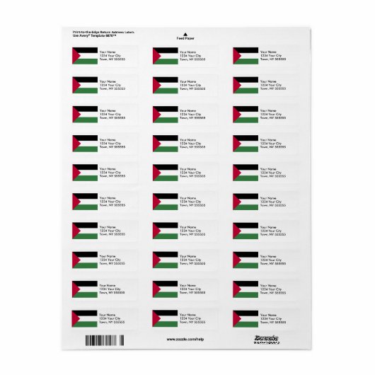 Palestijnse vlag etiket (Full Sheet)