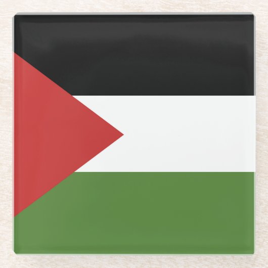 Palestijnse vlag glazen onderzetter (Voorkant)