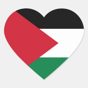 Palestijnse vlag hart sticker