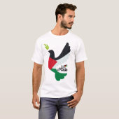 Palestijnse Vlag in Vredesduif met Palestina Naam T-shirt (Voorkant volledig)