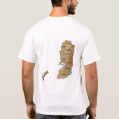 Palestijnse vlag + kaart + tekst T-shirt (Achterkant)