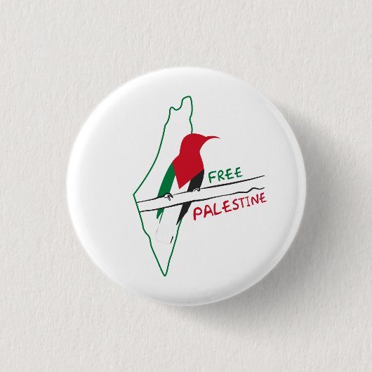 Palestijnse vlag kaart vogel sleutelhanger ronde button 3,2 cm (Voorkant)