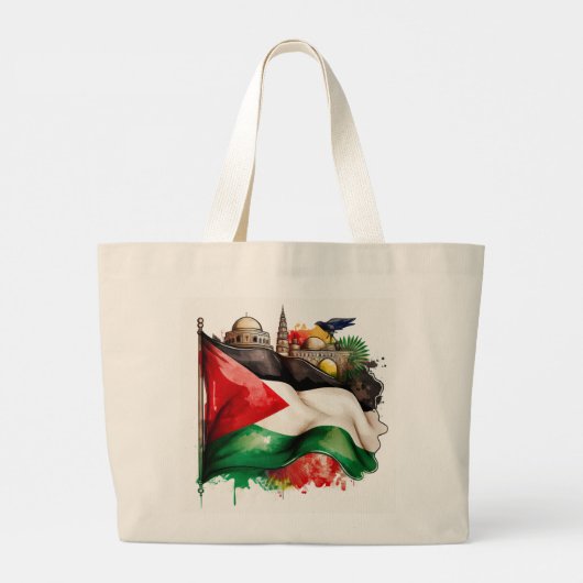 Palestijnse vlag met traditionele Canvas tas (Achterkant)