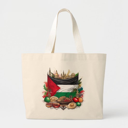 Palestijnse vlag met traditionele Canvas tas (Voorkant)