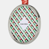 Palestijnse vlag met zwarte tegels metalen ornament (Links)
