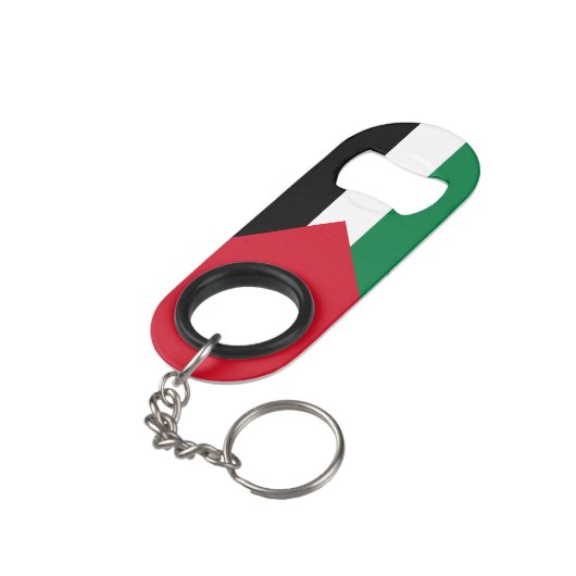 Palestijnse vlag mini flessenopener (Achterkant Gekanteld)