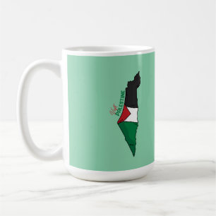 Palestijnse vlag op de kaart: Bezoek Palestina Koffiemok
