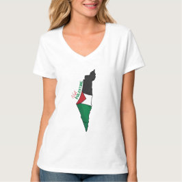 Palestijnse vlag op de kaart: Bezoek Palestina T-shirt