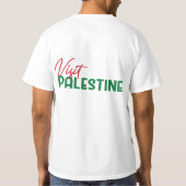 Palestijnse vlag op de kaart: Bezoek Palestina T-shirt (Achterkant)