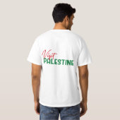 Palestijnse vlag op de kaart: Bezoek Palestina T-shirt (Achterkant volledig)