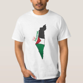 Palestijnse vlag op de kaart: Bezoek Palestina T-shirt