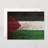 Palestijnse vlag op oude houten graan briefkaart (Voorkant / Achterkant)