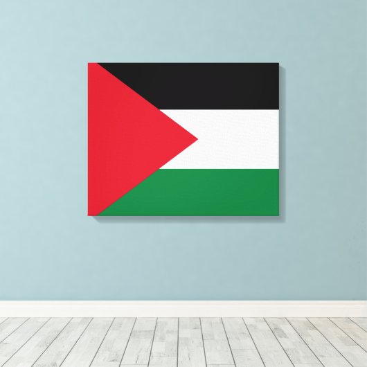 Palestijnse vlag (Palestina) Canvas Afdruk (Insitu (Houten vloer))