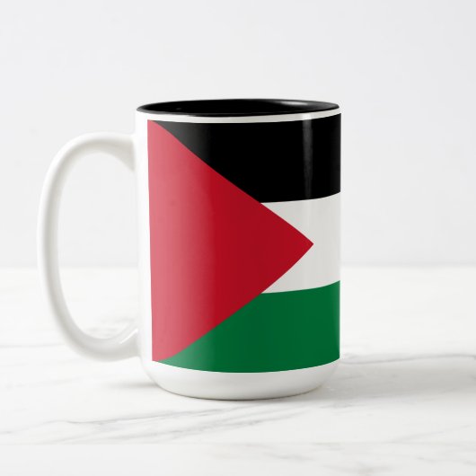 Palestijnse vlag (Palestina) Tweekleurige Koffiemok (Links)