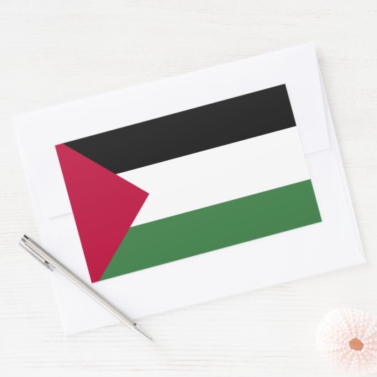 Palestijnse vlag rechthoekige sticker (Envelop)