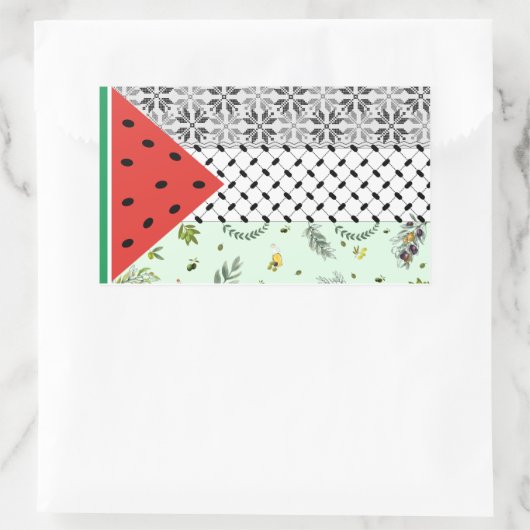 Palestijnse vlag rechthoekige sticker (Tas)