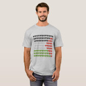 Palestijnse vlag, rode zwarte en groene harten, t-shirt (Voorkant volledig)