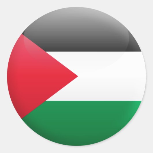 Palestijnse vlag ronde sticker (Voorkant)