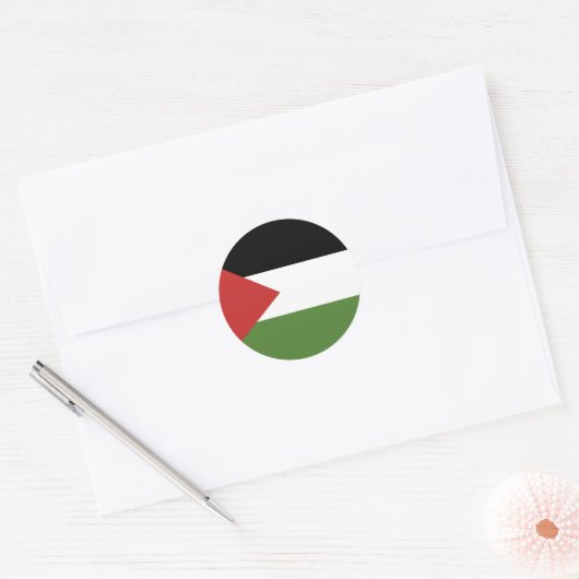 Palestijnse vlag ronde sticker (Envelop)