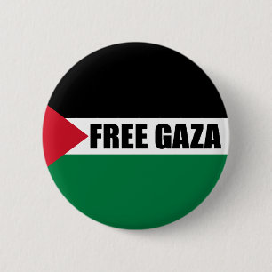 Palestijnse vlag, Save Gaza, Free Gaza Ronde Button 5,7 Cm