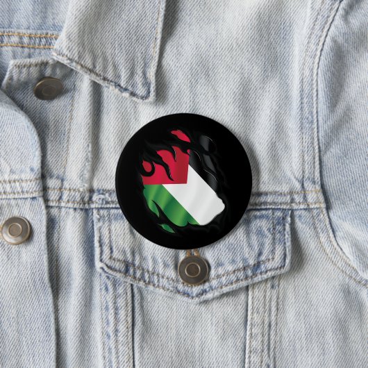 palestijnse vlag verscheurd ronde button 7,6 cm (In situ)
