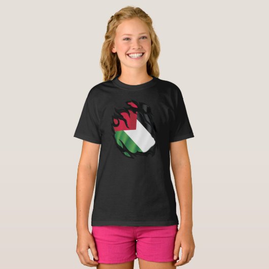 palestijnse vlag verscheurd t-shirt (Voorkant volledig)
