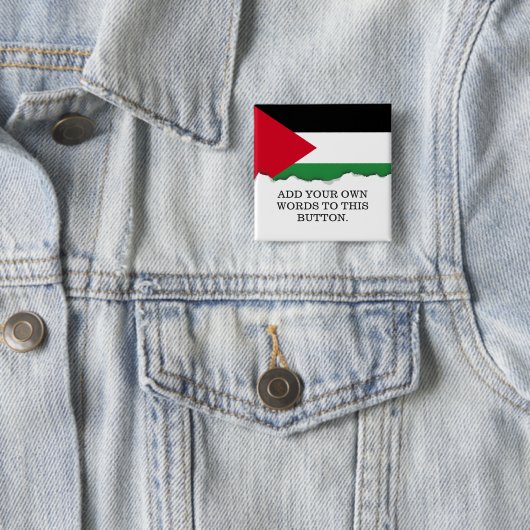 Palestijnse vlag vierkante button 5,1 cm (In situ)