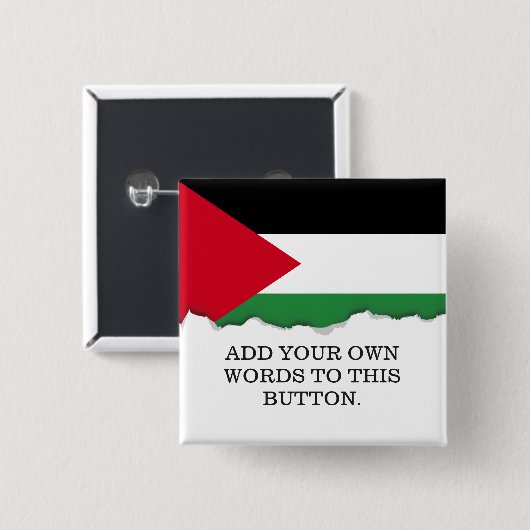 Palestijnse vlag vierkante button 5,1 cm (Voorkant /achterkant)
