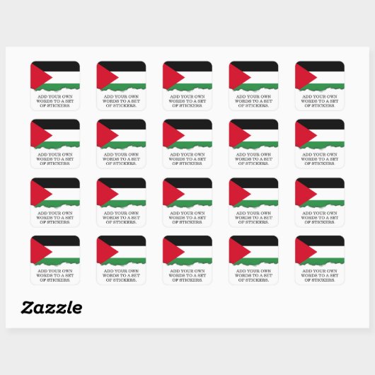 Palestijnse vlag vierkante sticker (Vel)