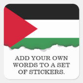 Palestijnse vlag vierkante sticker (Voorkant)