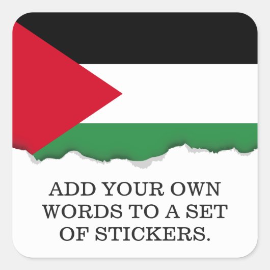 Palestijnse vlag vierkante sticker (Voorkant)