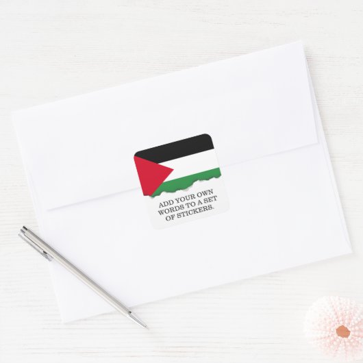 Palestijnse vlag vierkante sticker (Envelop)