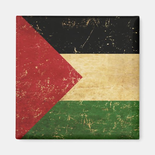 Palestijnse Vlag Vintage Grunge Magneet (Voorkant)