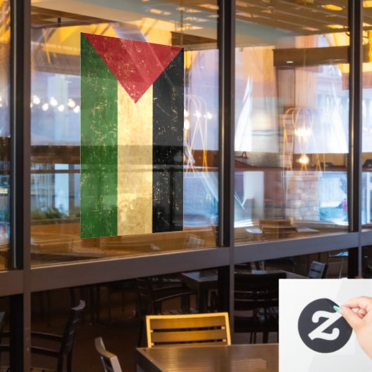 Palestijnse Vlag Vintage Raamsticker (Restaurant Raam)