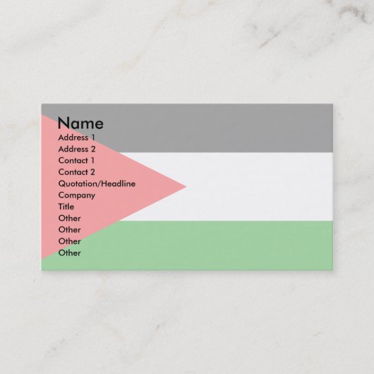 Palestijnse vlag visitekaartje (Voorkant)