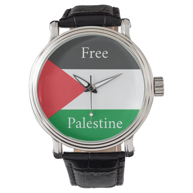 Palestijnse vlag Vrij Palestina op maat Horloge (Voorkant)