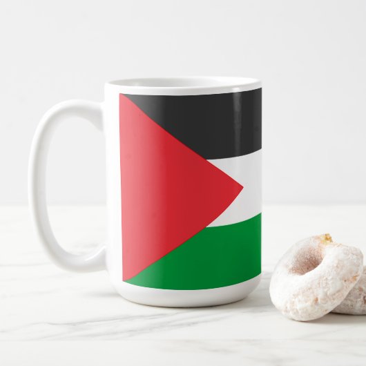 Palestijnse vlag Vrij Palestina op maat Koffiemok (Met donut)