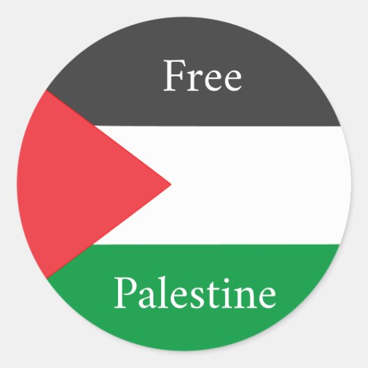 Palestijnse vlag Vrij Palestina op maat Ronde Sticker (Voorkant)
