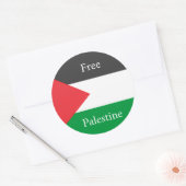 Palestijnse vlag Vrij Palestina op maat Ronde Sticker (Envelop)