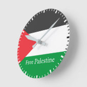 Palestijnse vlag Vrij Palestina Ronde C Pocket Wat Klok (Hoek)